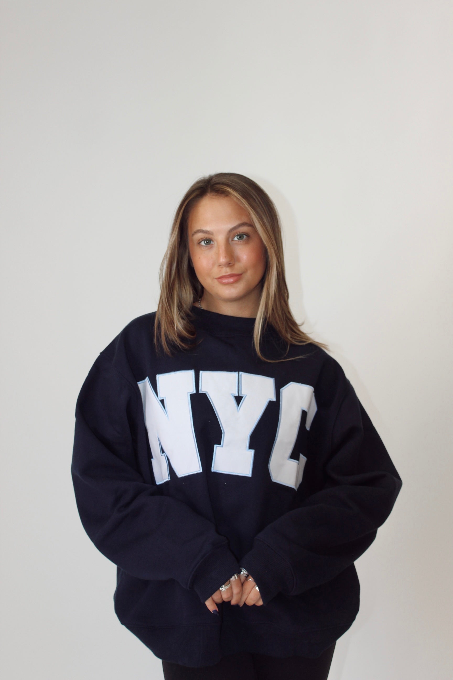 NYC Mock Neck ♡ Navy – Pink Coast Boutique