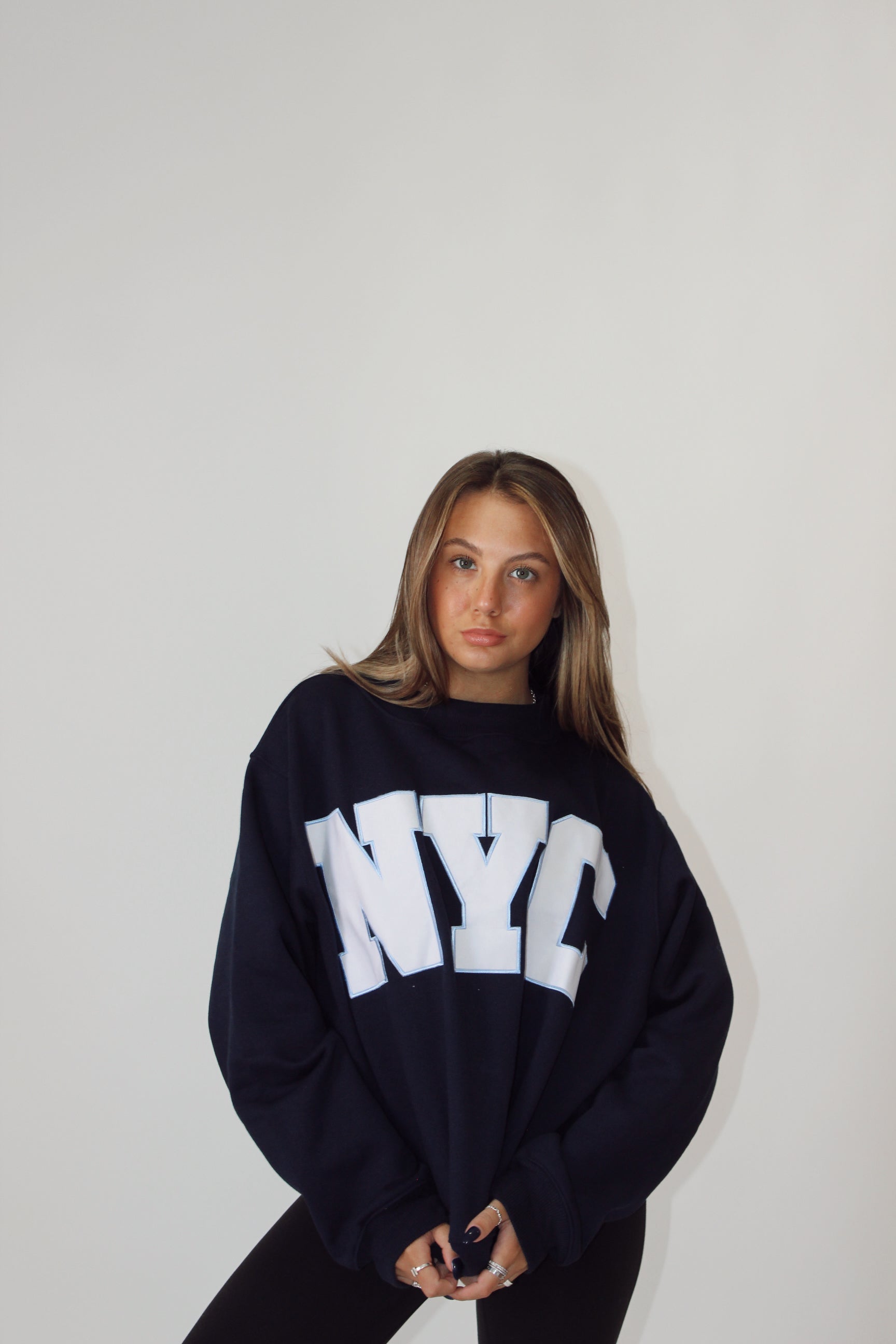 NYC Mock Neck ♡ Navy – Pink Coast Boutique